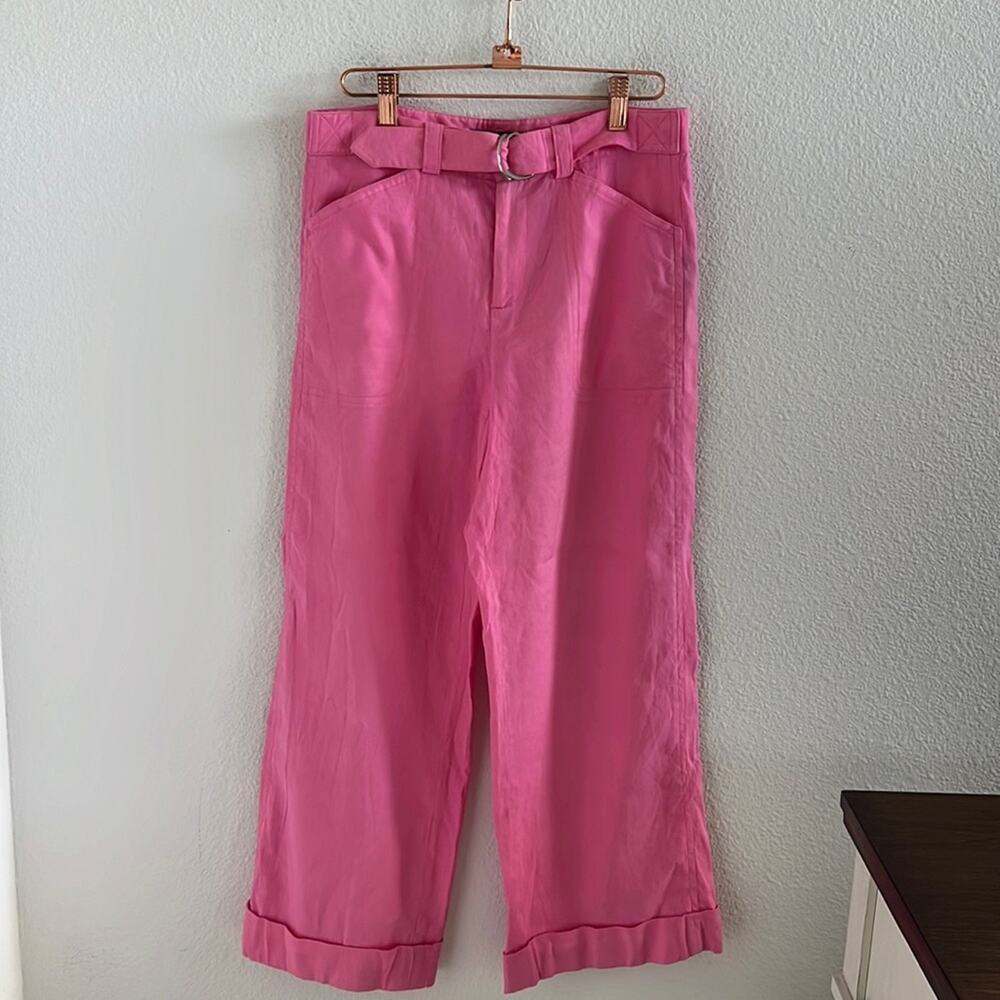 Ralph Lauren Vintage Black Label Linen Viscose Pink Wide Leg Pants 2